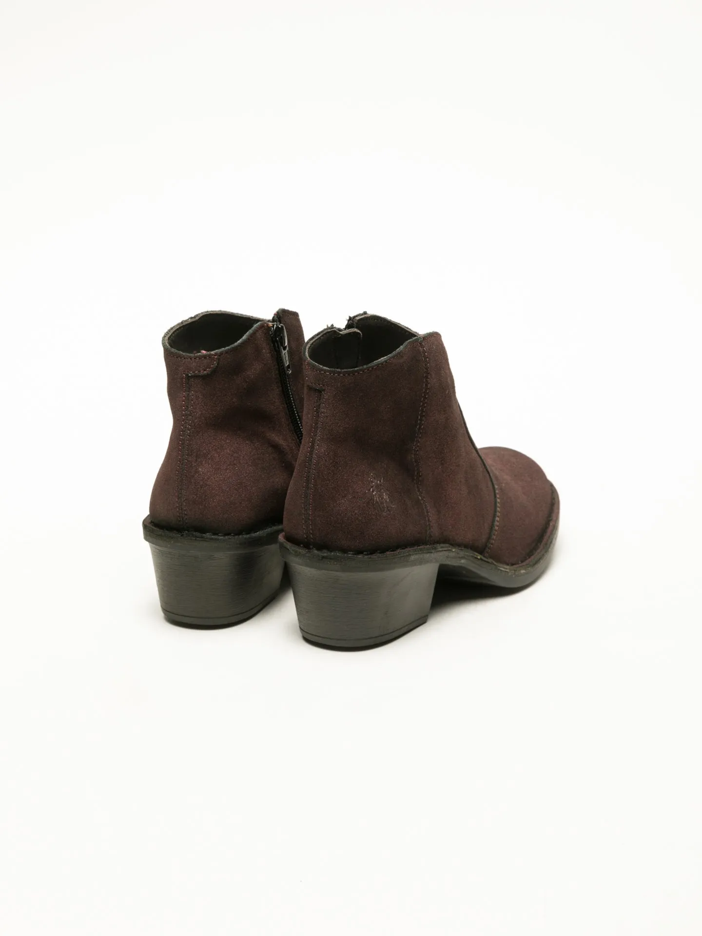 DarkRed Zip Up Ankle Boots