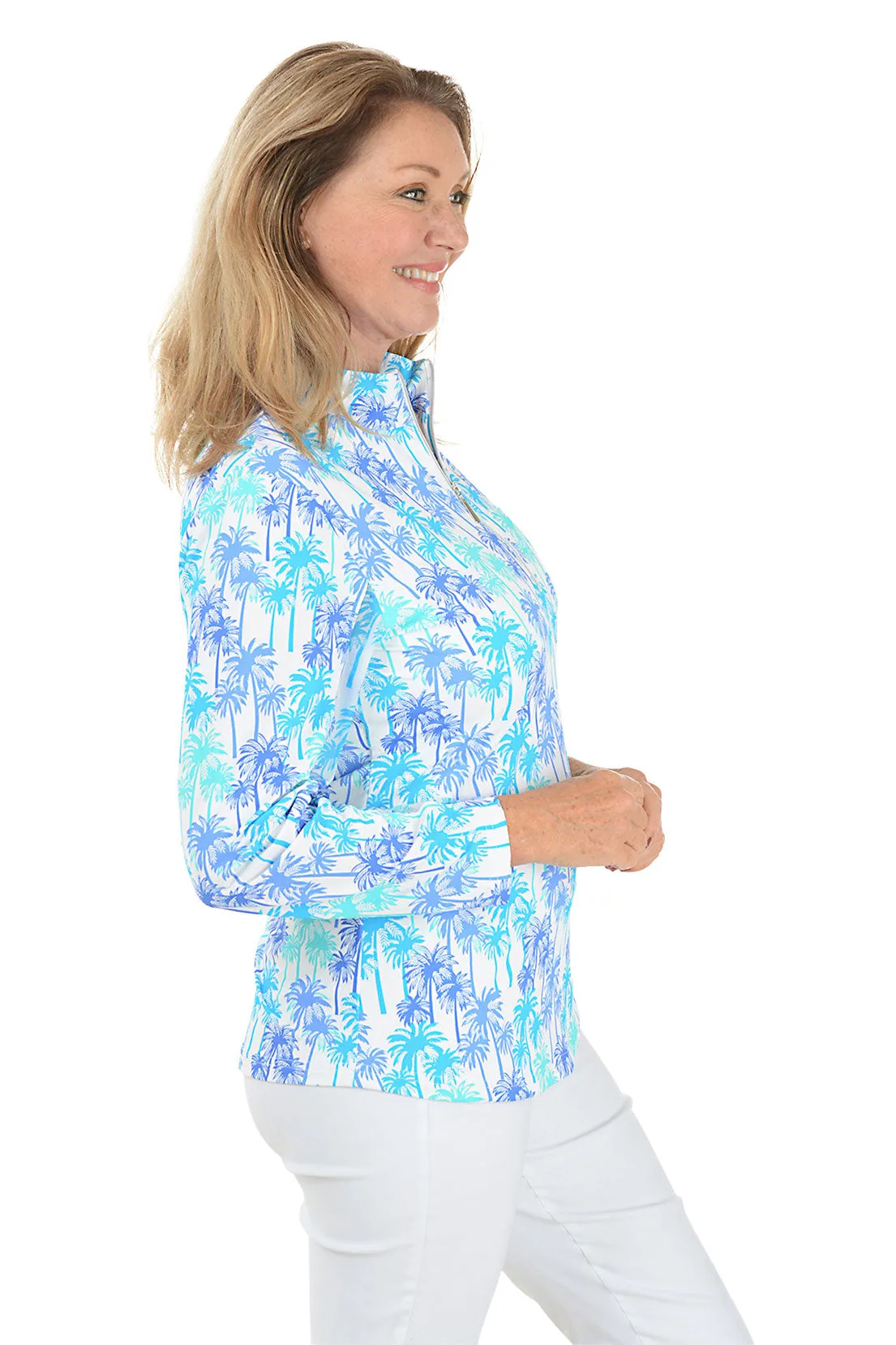 Daylight Palms Cooling UPF50  Mock Neck Top