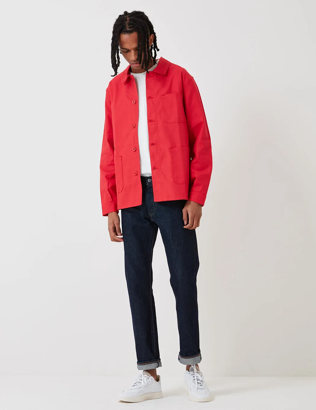 Doorbuster Le Laboureur Cotton Work Jacket - Red  Going Fast!