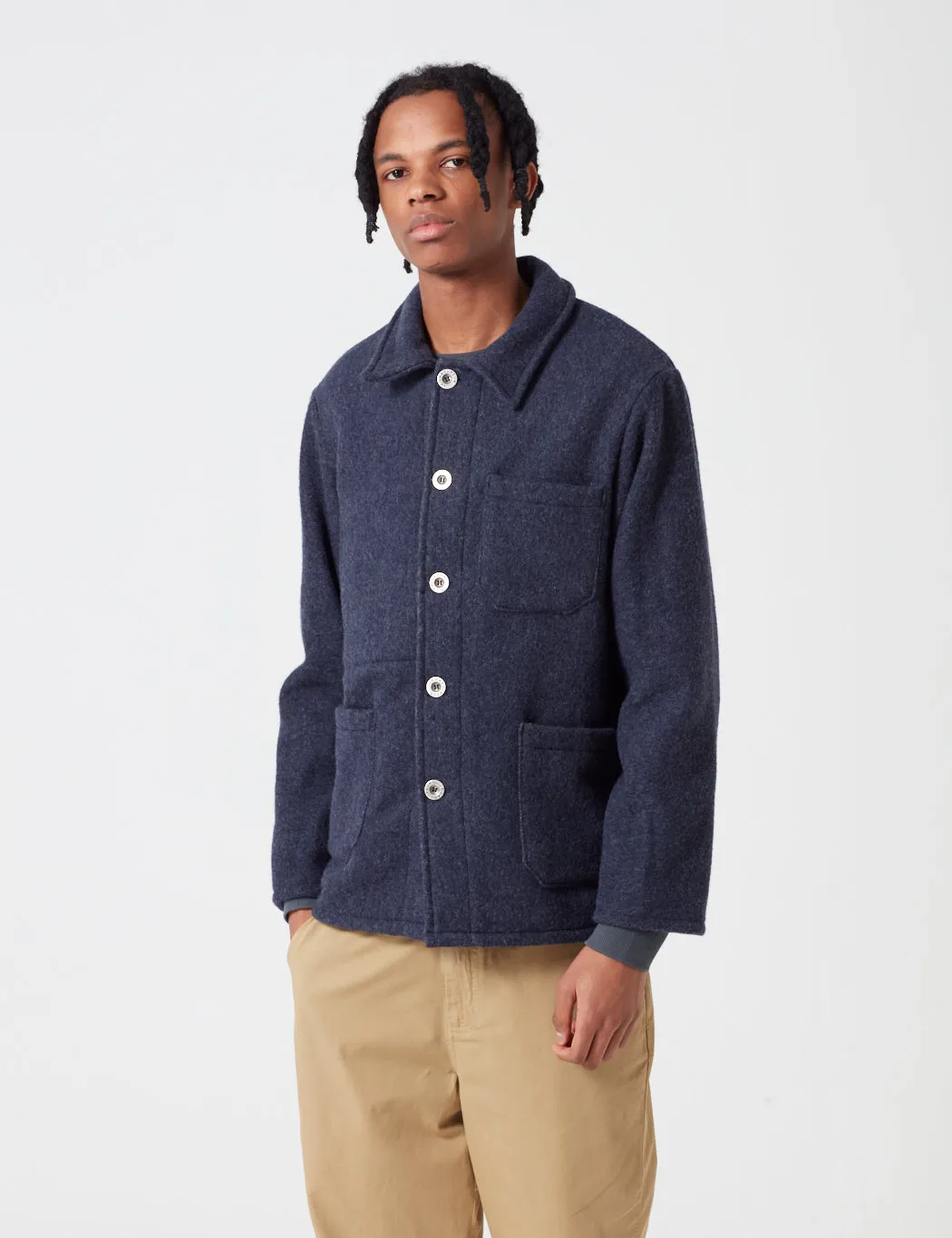 Doorbuster Le Laboureur Wool Work Jacket - Navy  Last Chance!