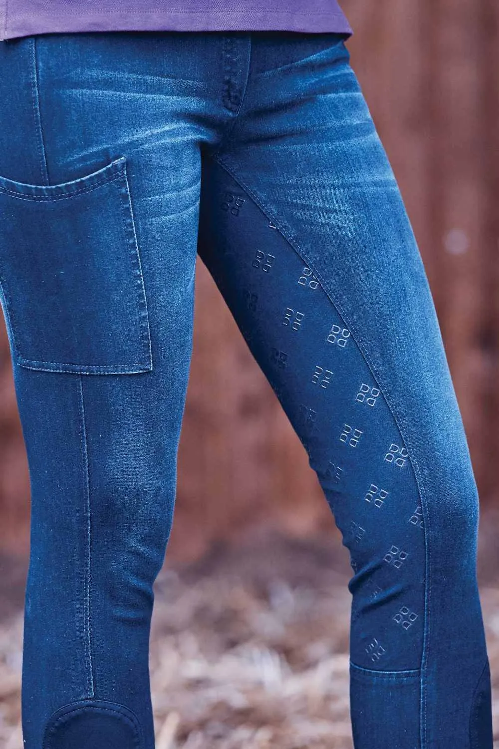 2025 Equestrian Fashion –Dublin Shona Full Grip Silicone Print Denim Breeches