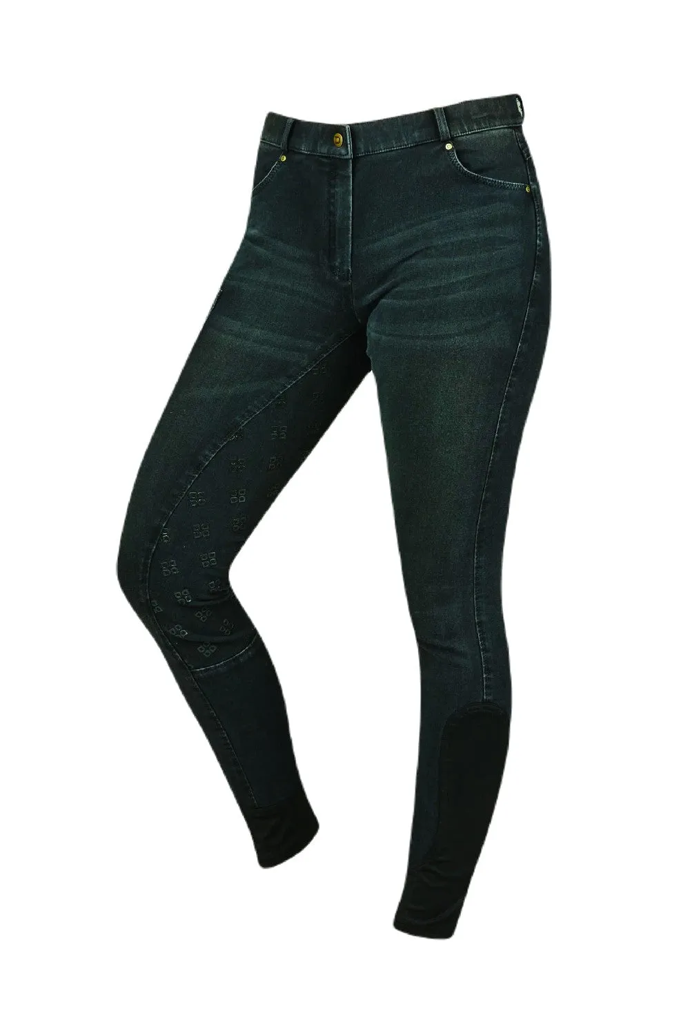 2025 Equestrian Fashion –Dublin Shona Full Grip Silicone Print Denim Breeches