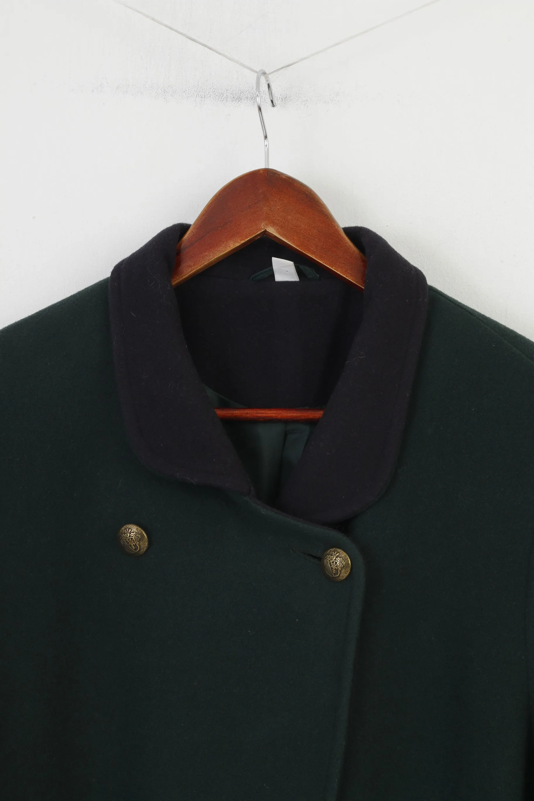 Edinburgh Woman 42 XL Coat Khaki Wool Bottom Collar Vintage Top