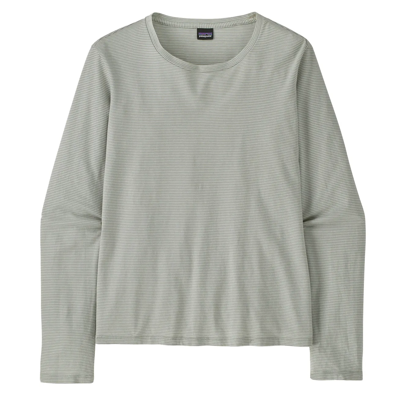 Editors Choice Patagonia Womens LS Regenerative Organic Certified Cotton Tee Steppe Stripe Sleet Green  Dont Miss Out!