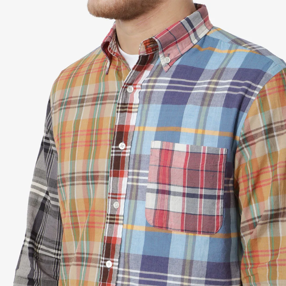 Editors Pick Beams Plus Button Down Madras Panel Shirt  Today Only!