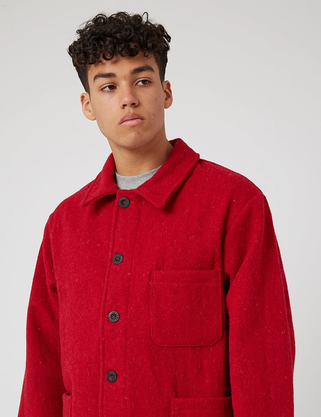 Editors Pick Le Laboureur Wool Work Jacket - Red  Almost Gone!