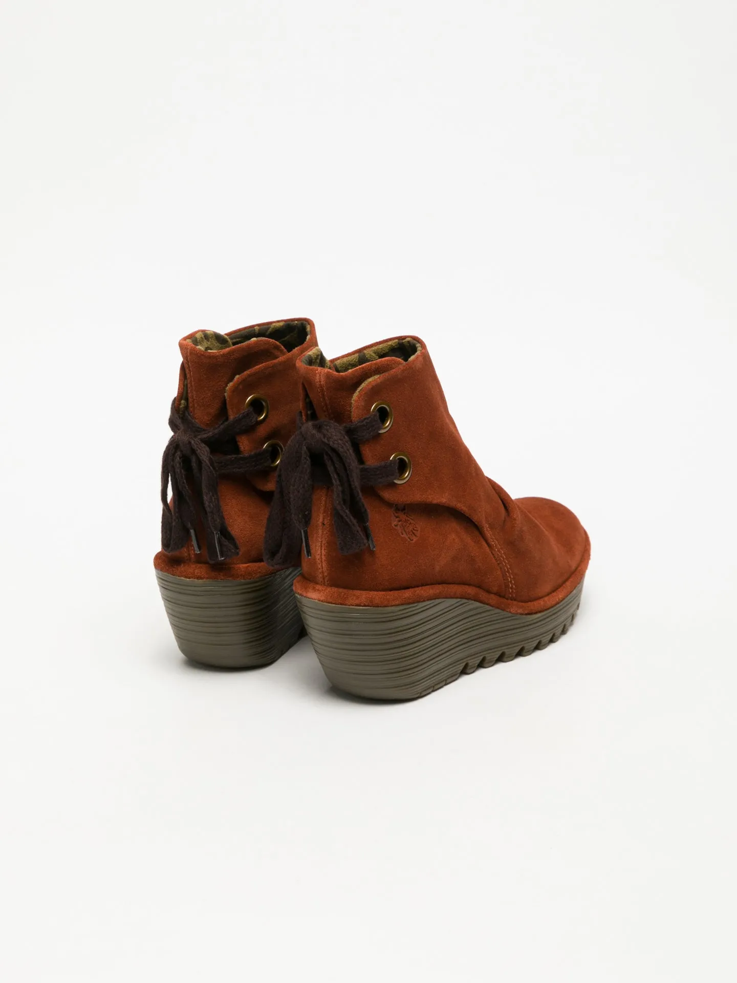 Firebrick Wedge Ankle Boots