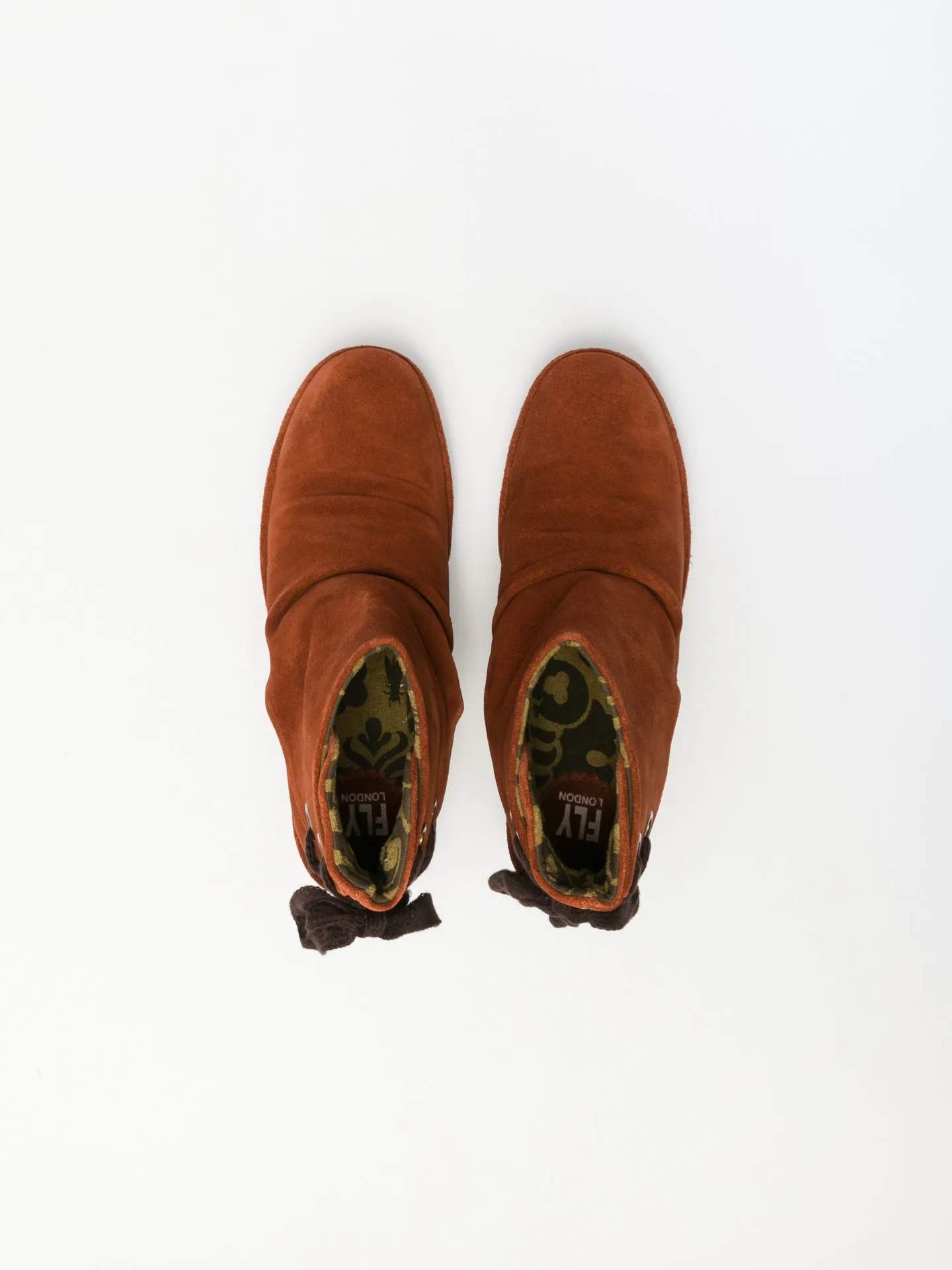 Firebrick Wedge Ankle Boots