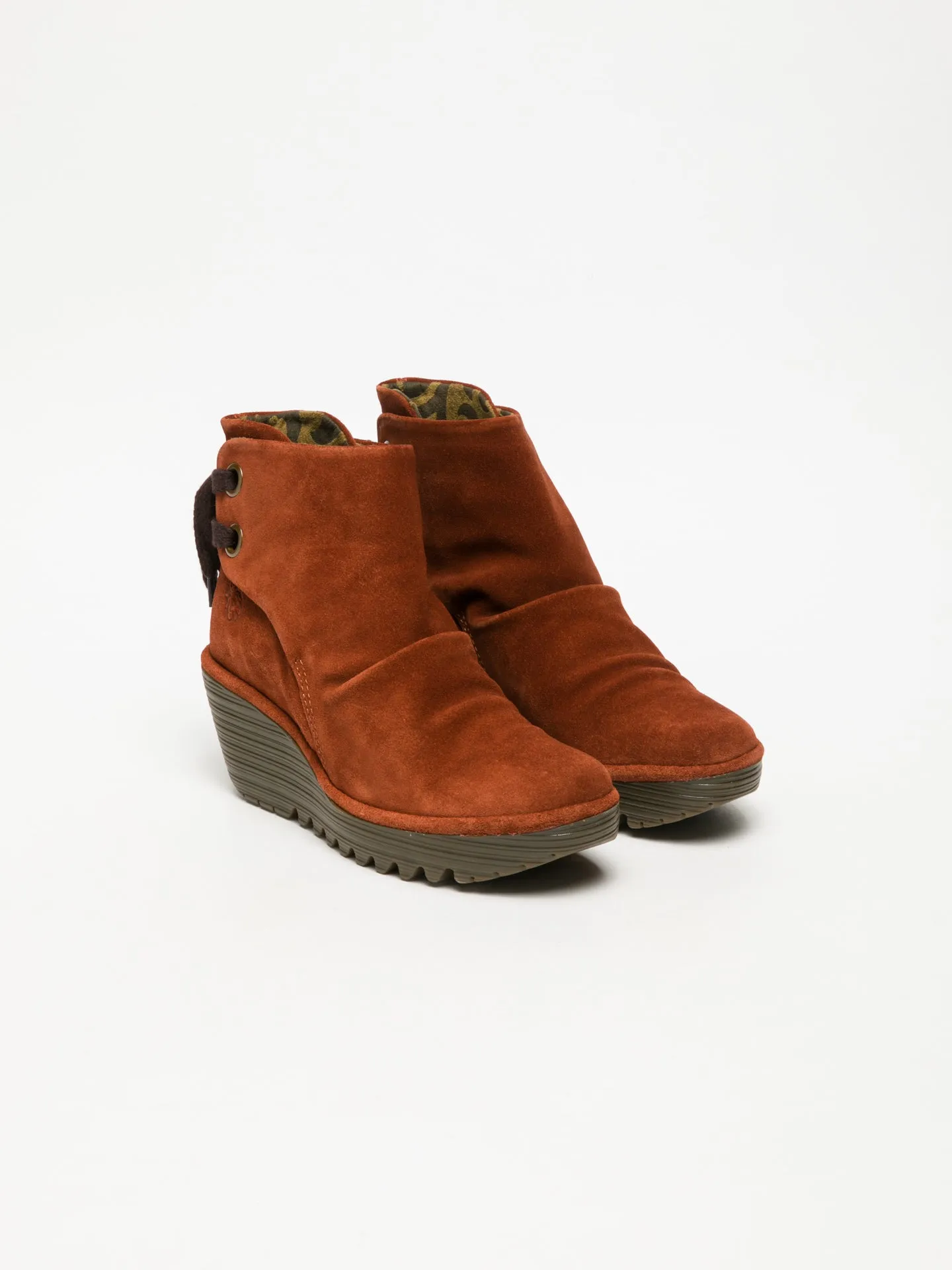 Firebrick Wedge Ankle Boots