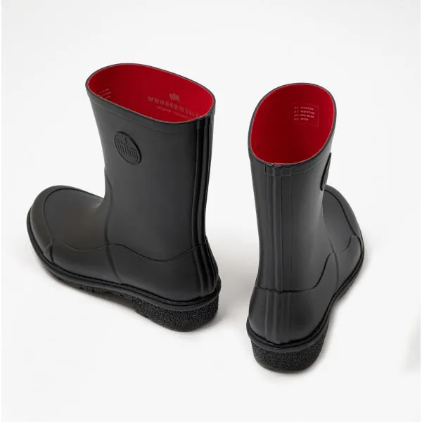 FitFlop WONDERWELLY SHORT Womens Rubber Wellington Boots All Black