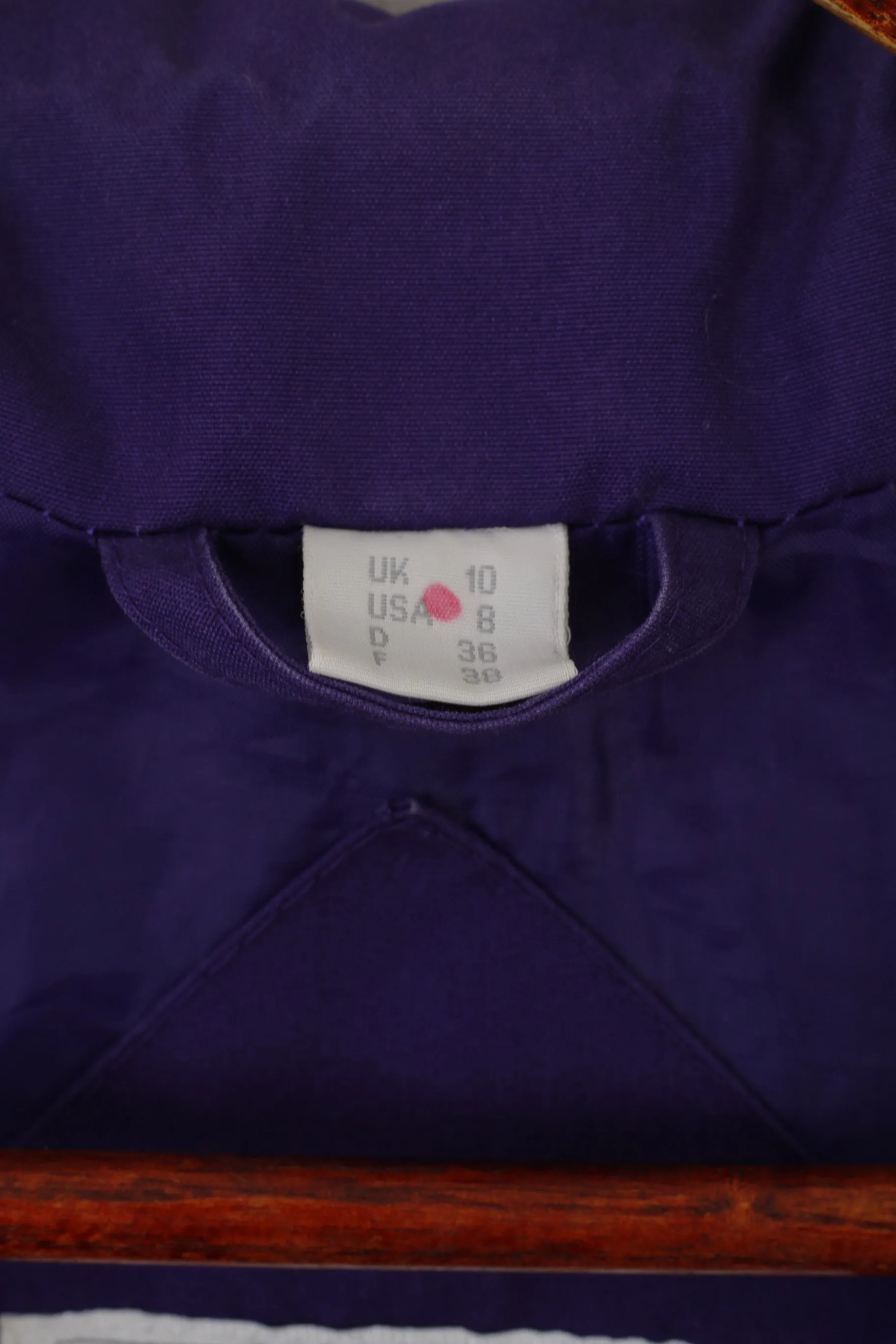 Four Seasons Of London Women 10 38 M Jacket Purple Cotton Padded Shoulder Pads Top