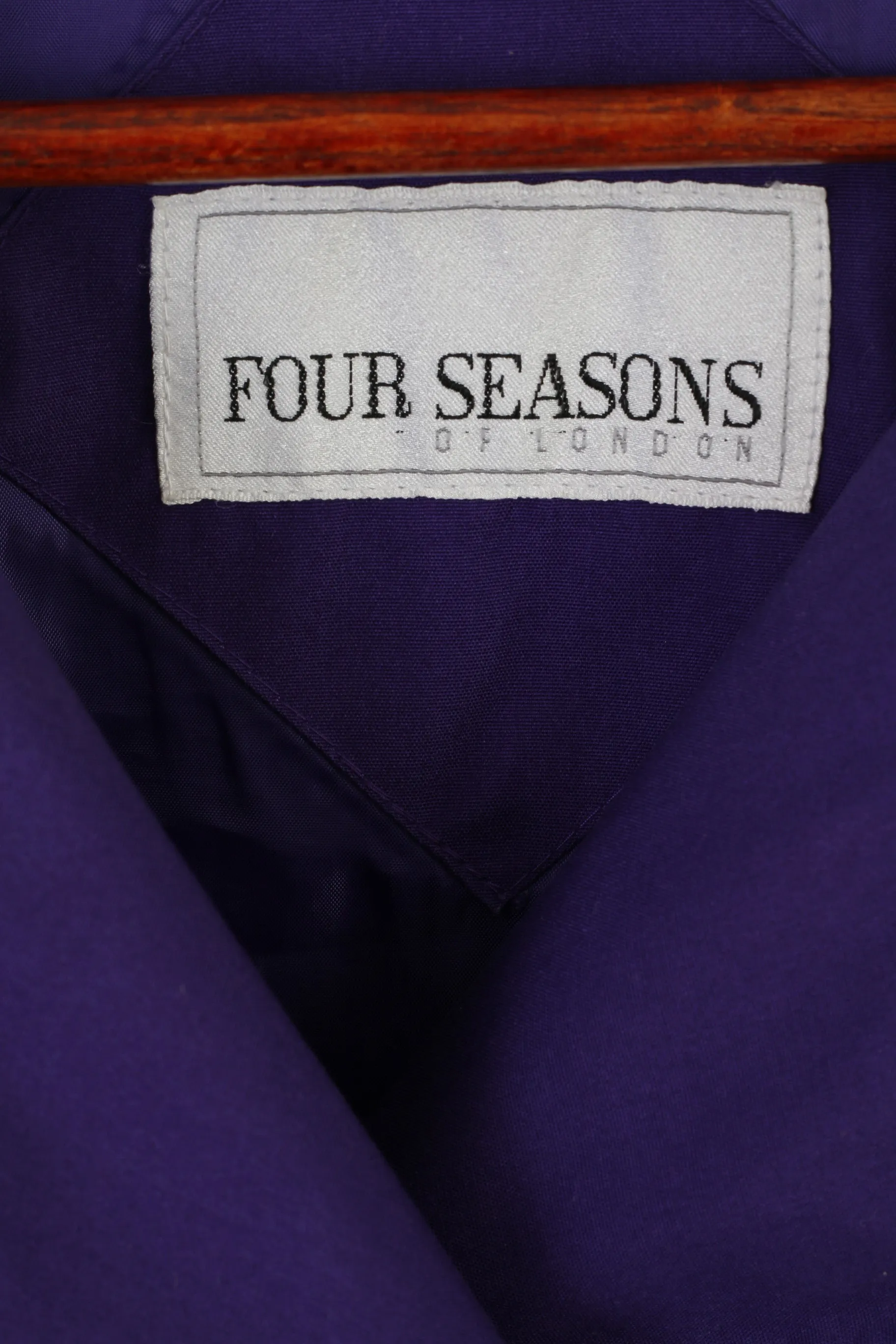 Four Seasons Of London Women 10 38 M Jacket Purple Cotton Padded Shoulder Pads Top