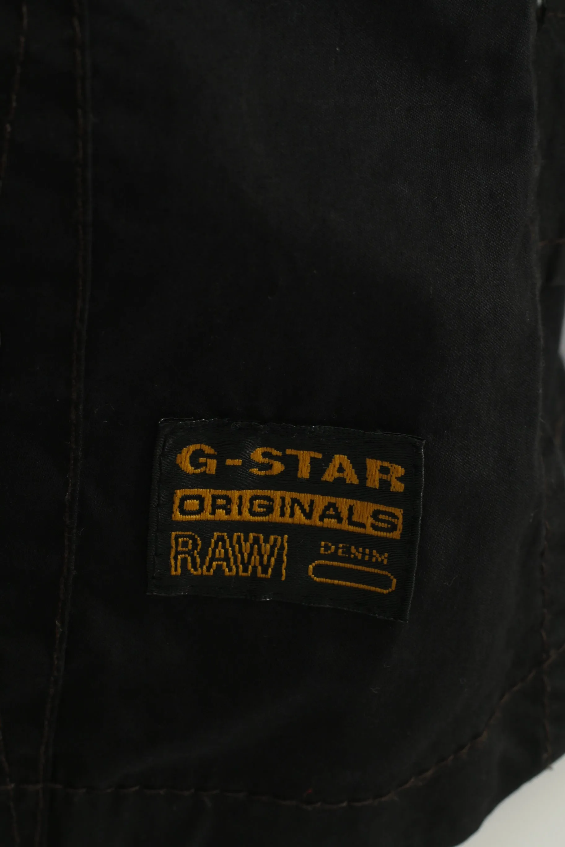 G-Star Men L Jacket Black Cotton Full Zipper Vintage Regulation Raw Denim Top