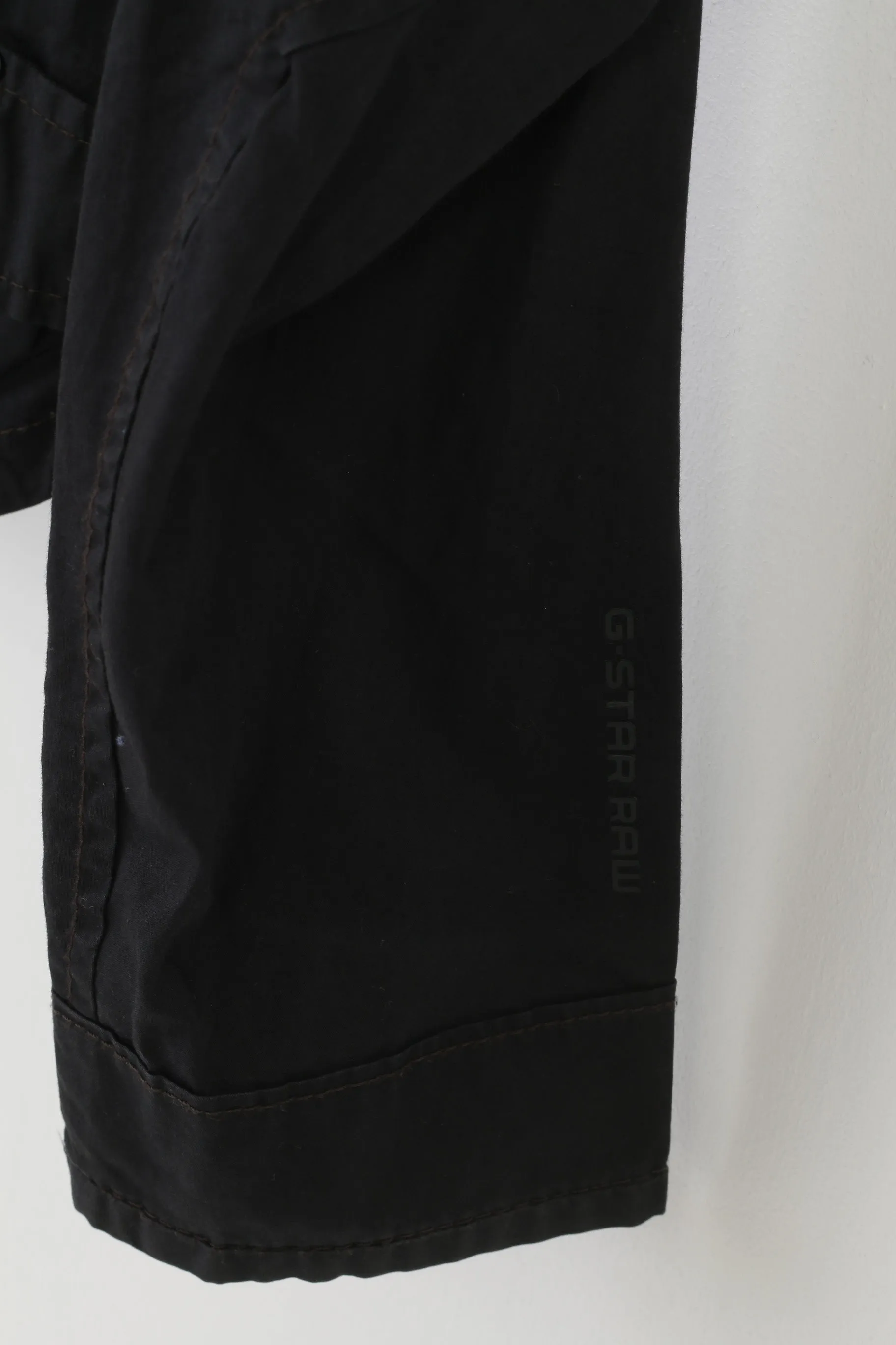 G-Star Men L Jacket Black Cotton Full Zipper Vintage Regulation Raw Denim Top