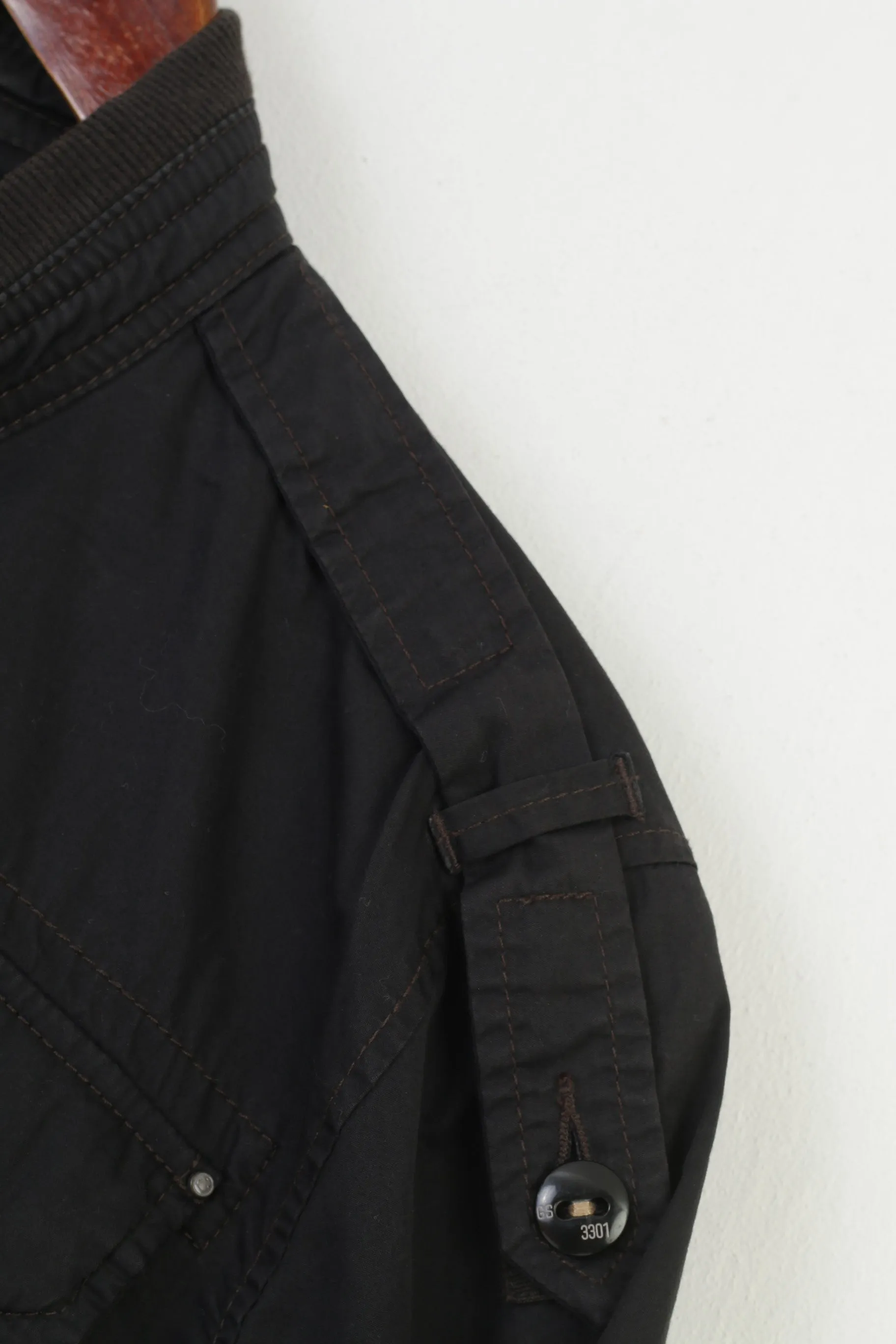 G-Star Men L Jacket Black Cotton Full Zipper Vintage Regulation Raw Denim Top