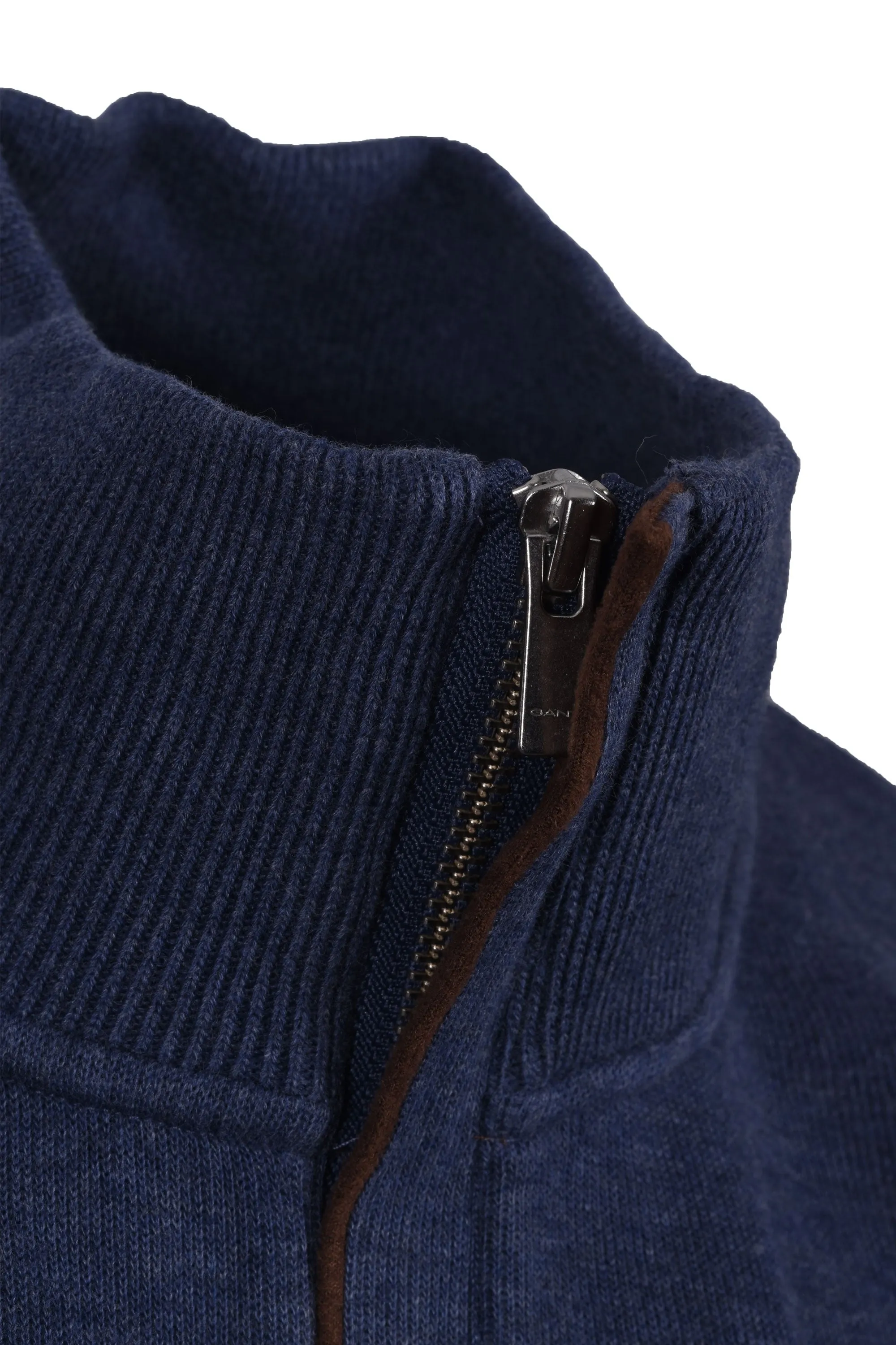 Gant D1.sacker Rib Half Zip Dark Jeans Blue Melange