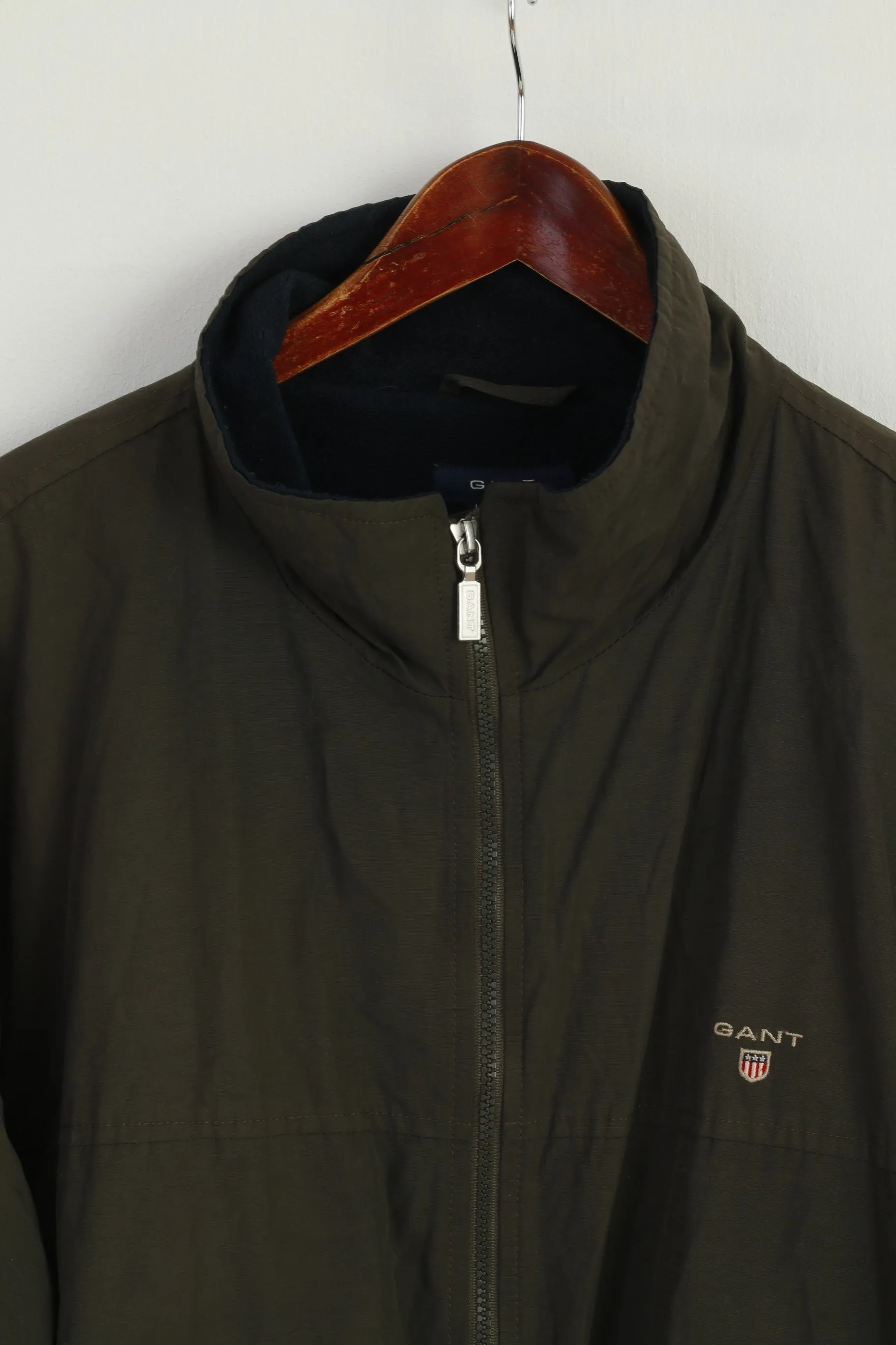 GANT Men 3XL Jacket Green Newport Cotton Nylon Blend Bomber Zip Up Sport Top