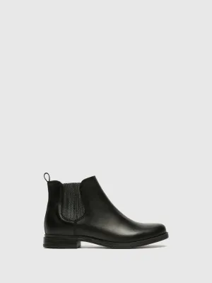 Gloss Black Chelsea Ankle Boots