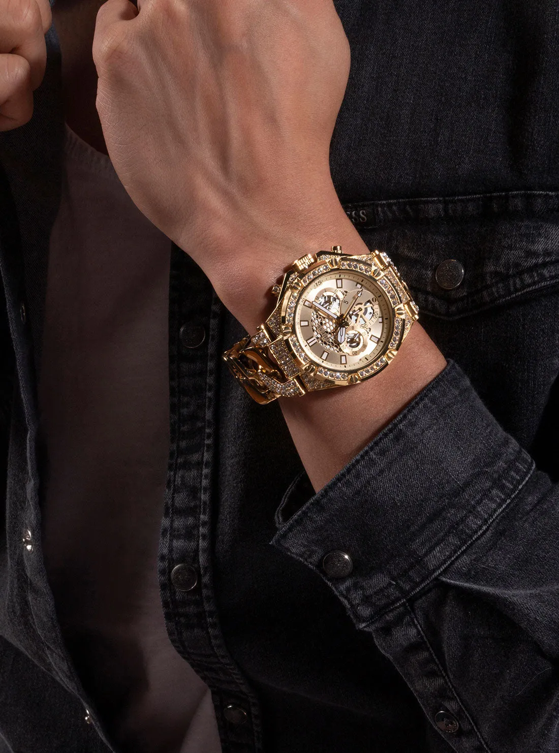 Gold Baron Glitz Watch Guess