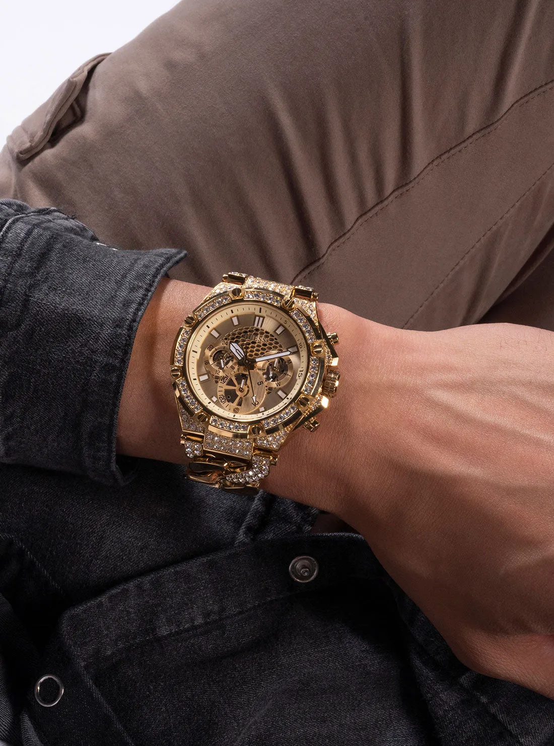 Gold Baron Glitz Watch Guess