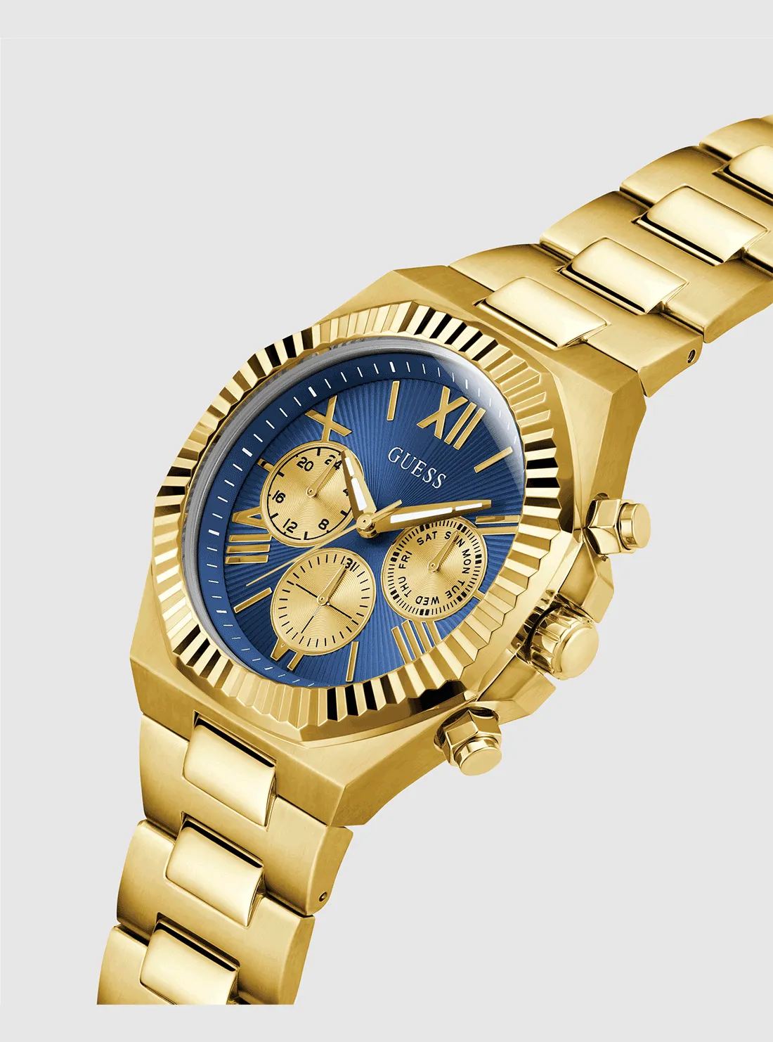 Gold Equity Blue Dial Watch Guess