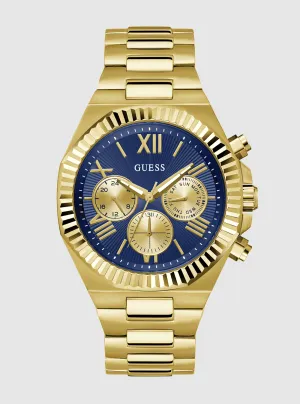 Gold Equity Blue Dial Watch Guess