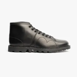 Grafters UNISEX Original Leather Monkey Boots Black