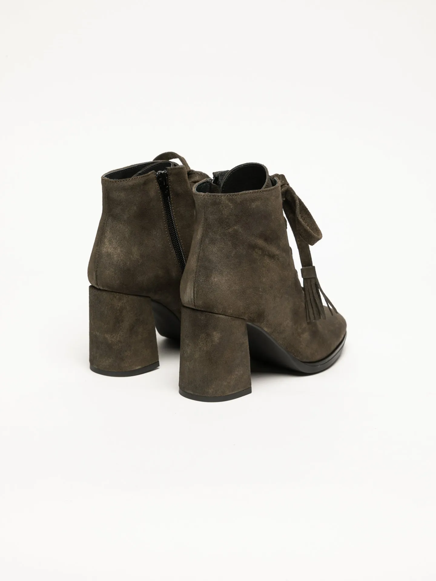 Green Lace-up Ankle Boots