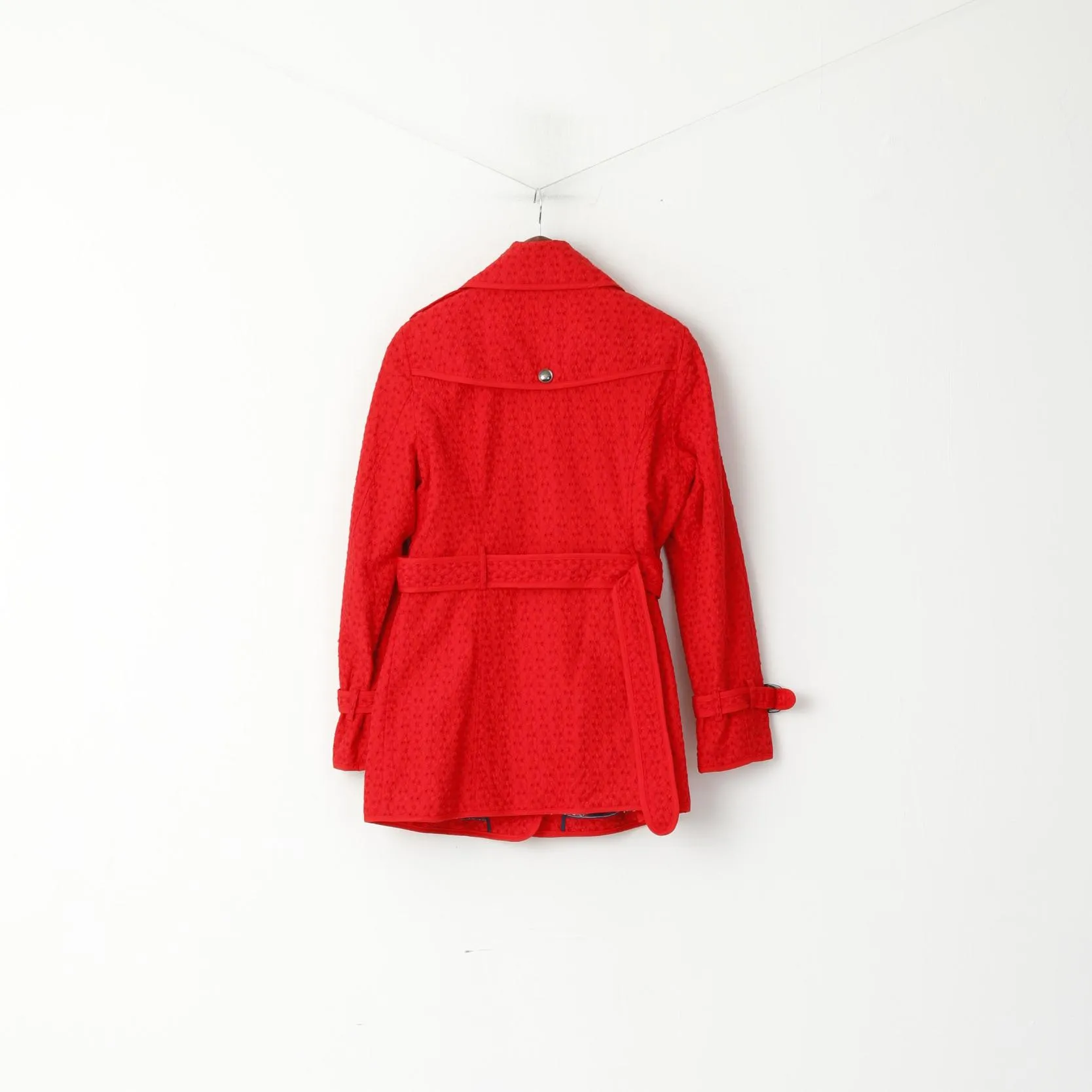 Green With Envy Women L (M) Jacket Red Green Envy Lightweight Belted Fit Coat