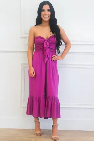 Happy Place Smocked Jumpsuit: Orchid