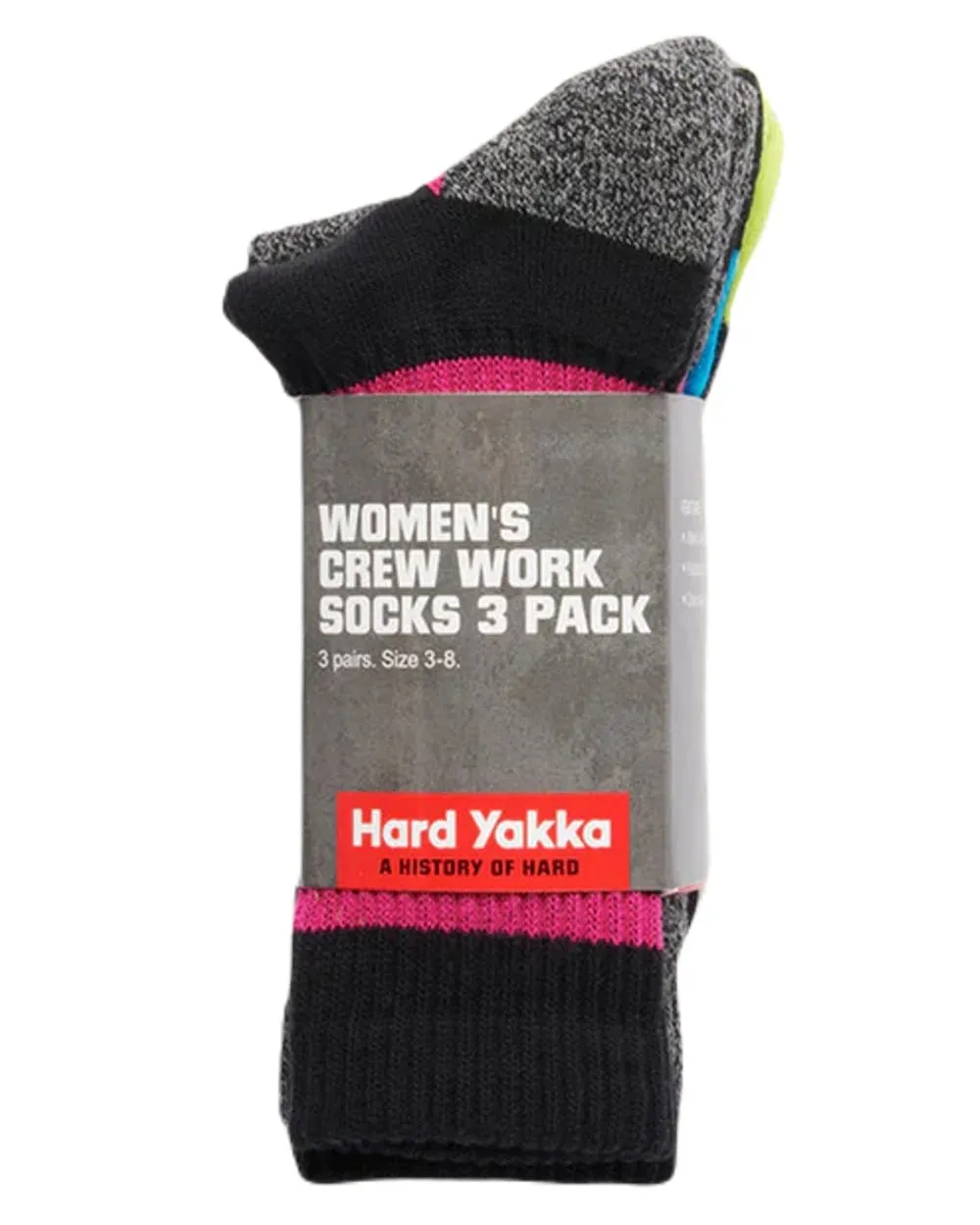 Hard Yakka Womens Crew Multi Pack Work Socks