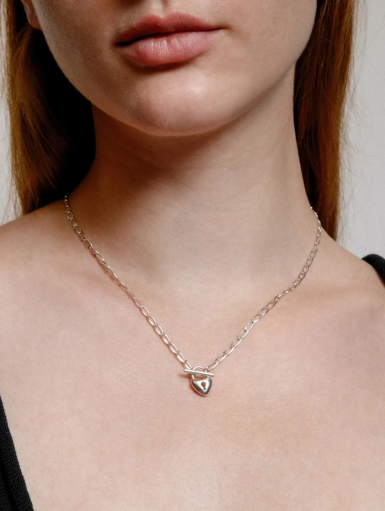 Heart Toggle Necklace (Silver)