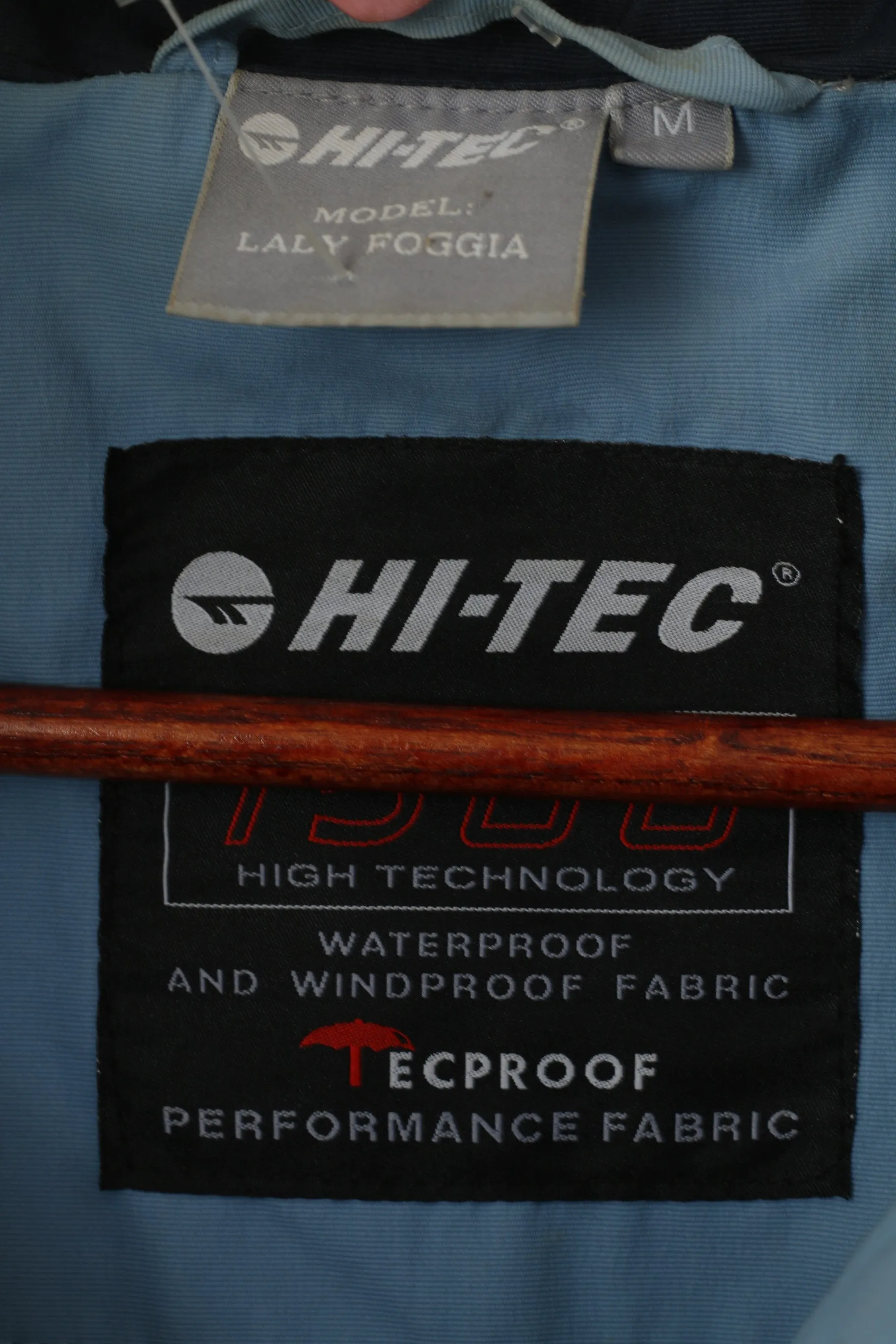 Hi-Tec Women M Jacket Blue Lady Foggia Hooded Nylon Outdoor 1500 Technology Top