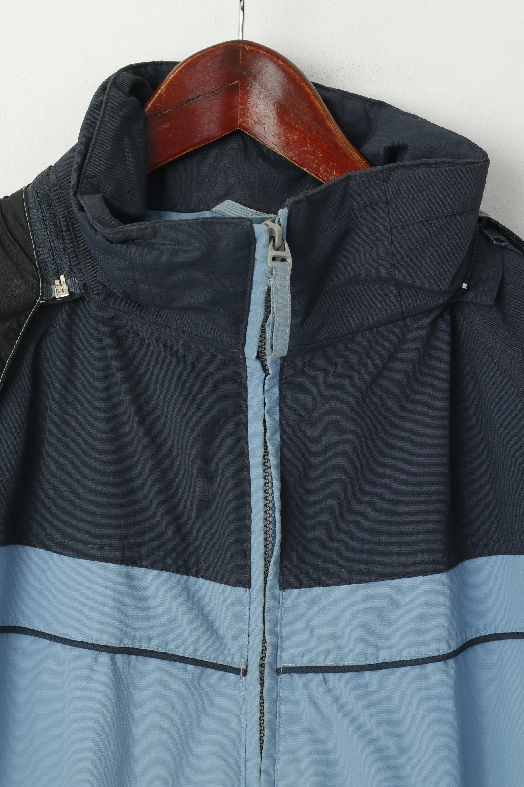 Hi-Tec Women M Jacket Blue Lady Foggia Hooded Nylon Outdoor 1500 Technology Top