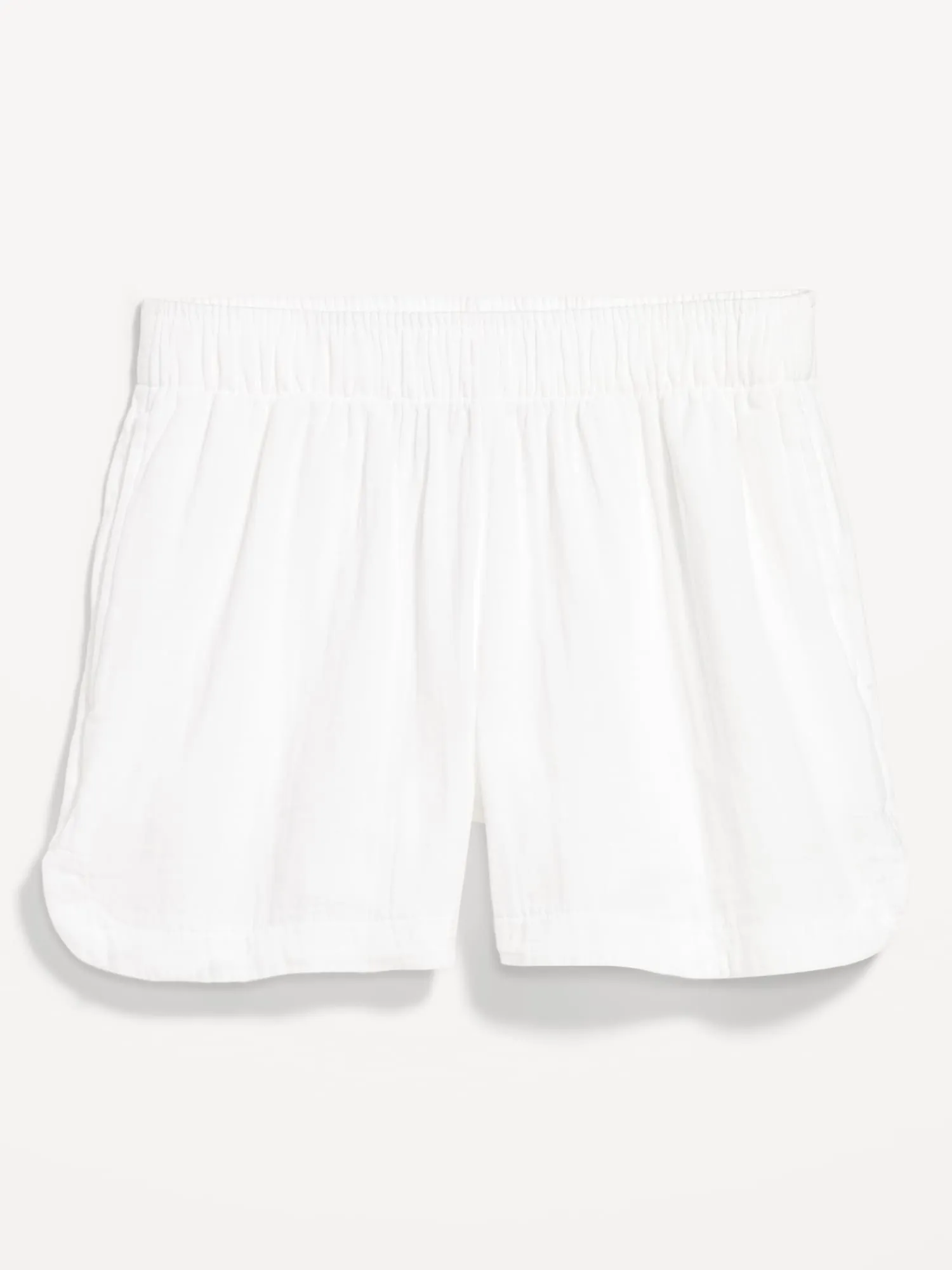 High-Waisted Crinkle Gauze Shorts -- 4-inch inseam