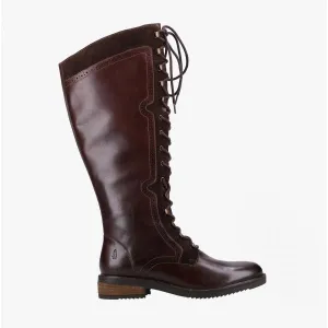 Hush Puppies RUDY Womens Leather Long Boots Brown