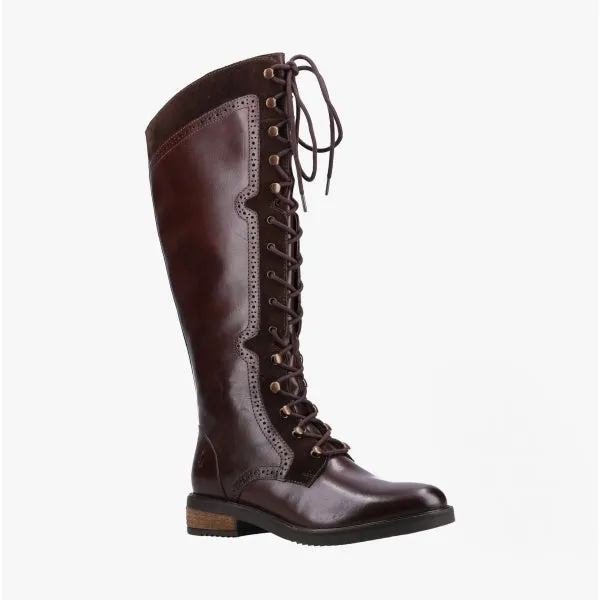 Hush Puppies RUDY Womens Leather Long Boots Brown
