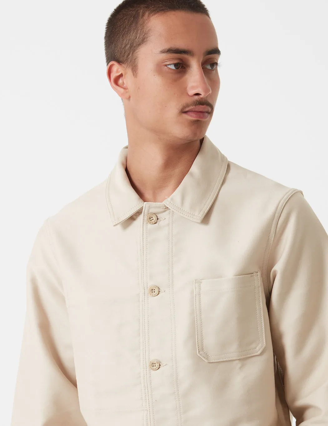 Insta-Worthy Le Laboureur Moleskin Work Jacket - Ecru  Limited Release!
