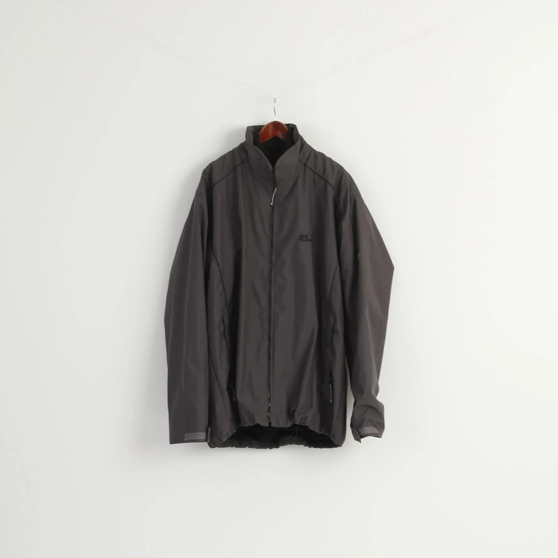 Jack Wolfskin Men 6XL Jacket Gray Outdoor 2in1 Fleece Inside Full Zipper Top