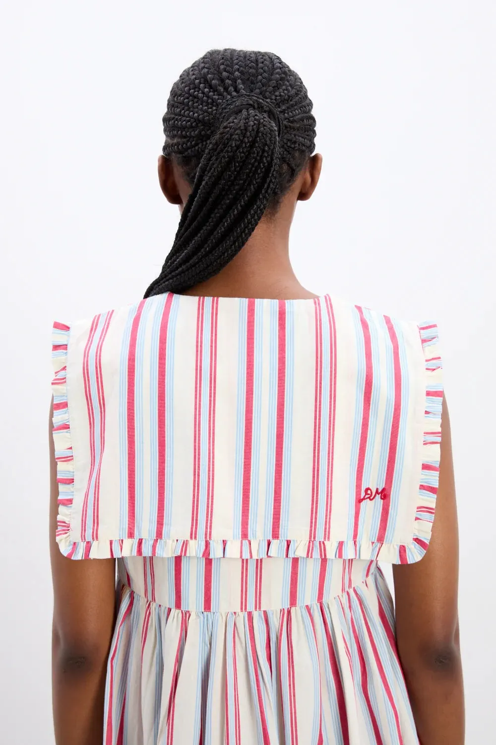 Josephine Midi Dress (Butter Cherry Stripe)