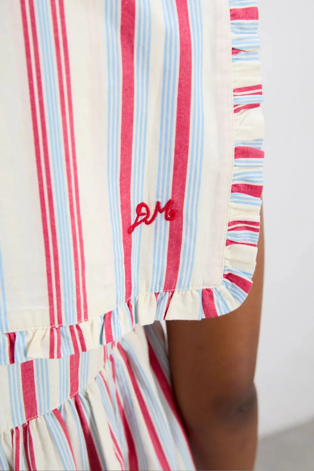 Josephine Midi Dress (Butter Cherry Stripe)