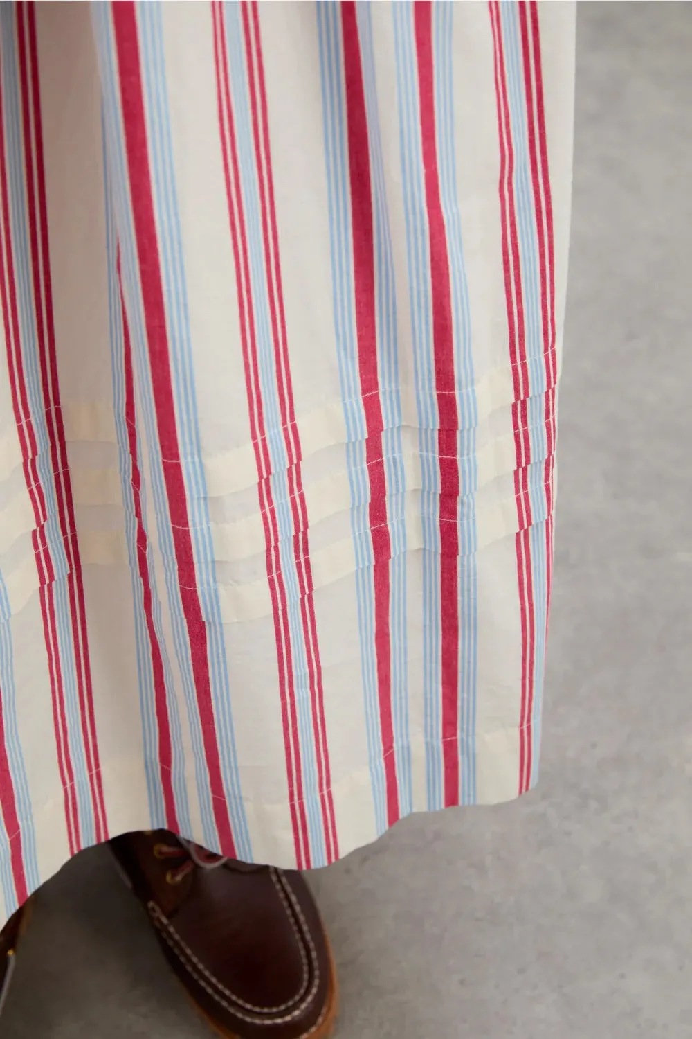 Josephine Midi Dress (Butter Cherry Stripe)