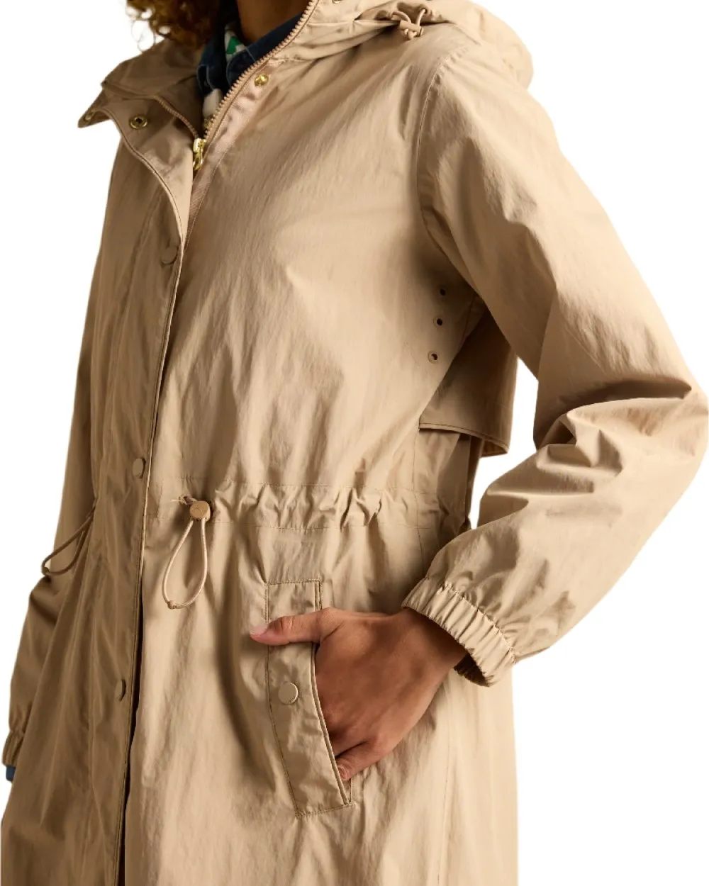 Joules Womens Hensley Waterproof Longline Coat with Packable Hood