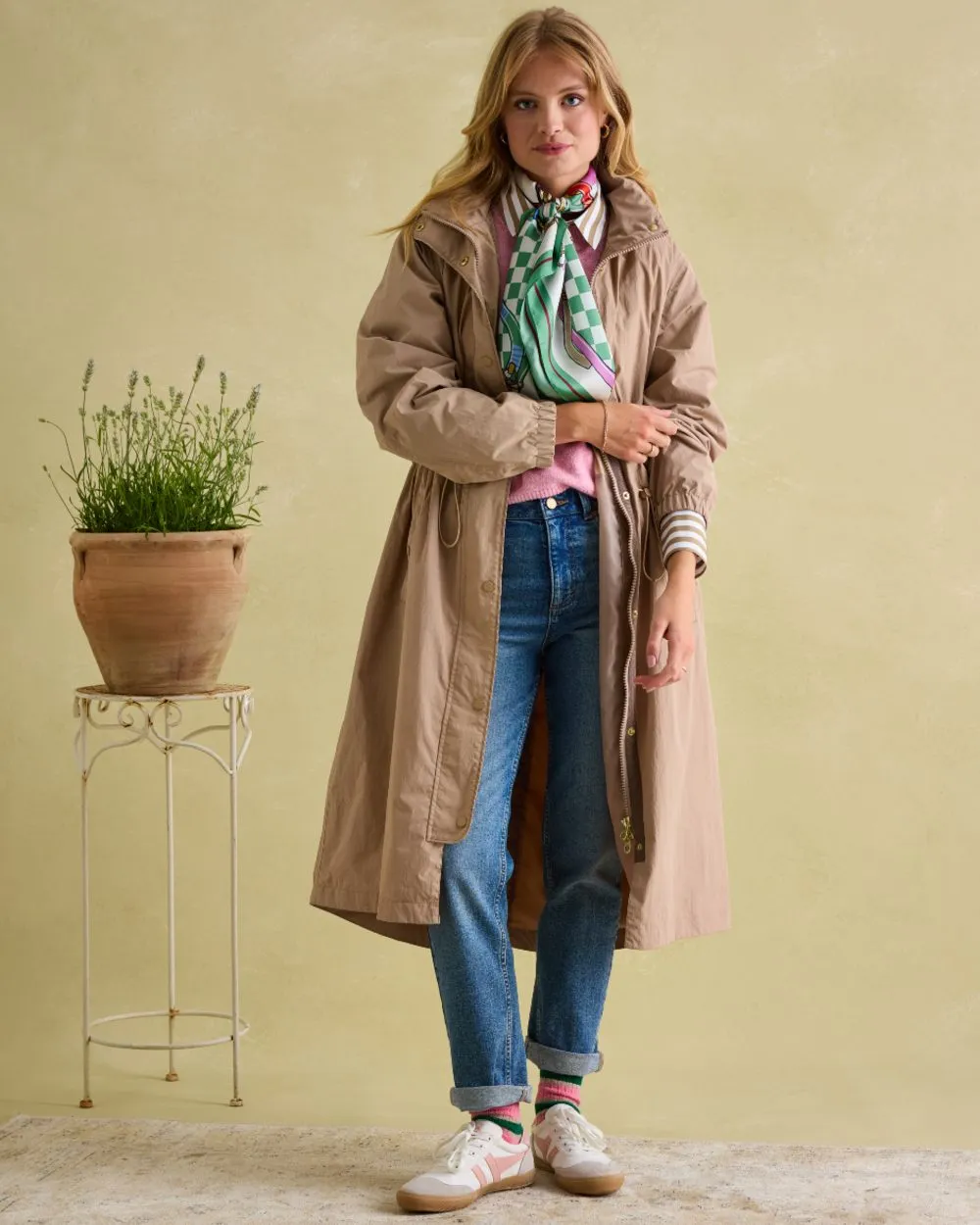 Joules Womens Hensley Waterproof Longline Coat with Packable Hood