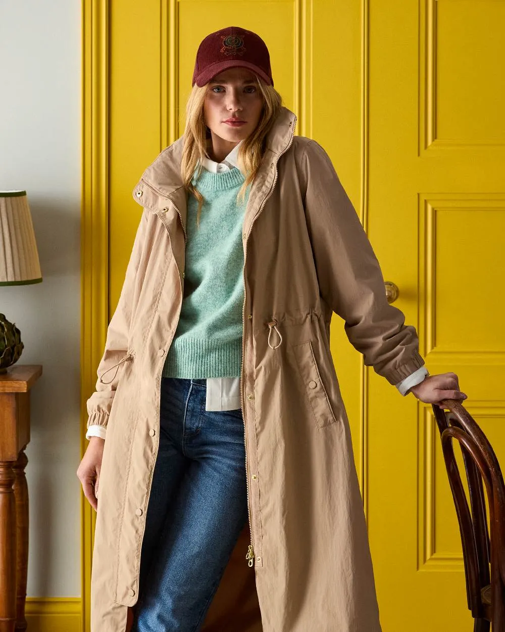 Joules Womens Hensley Waterproof Longline Coat with Packable Hood
