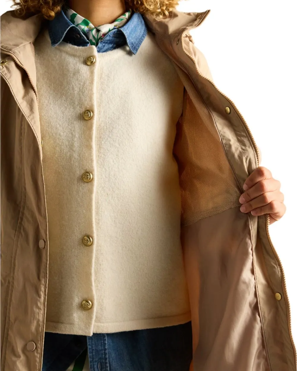 Joules Womens Hensley Waterproof Longline Coat with Packable Hood