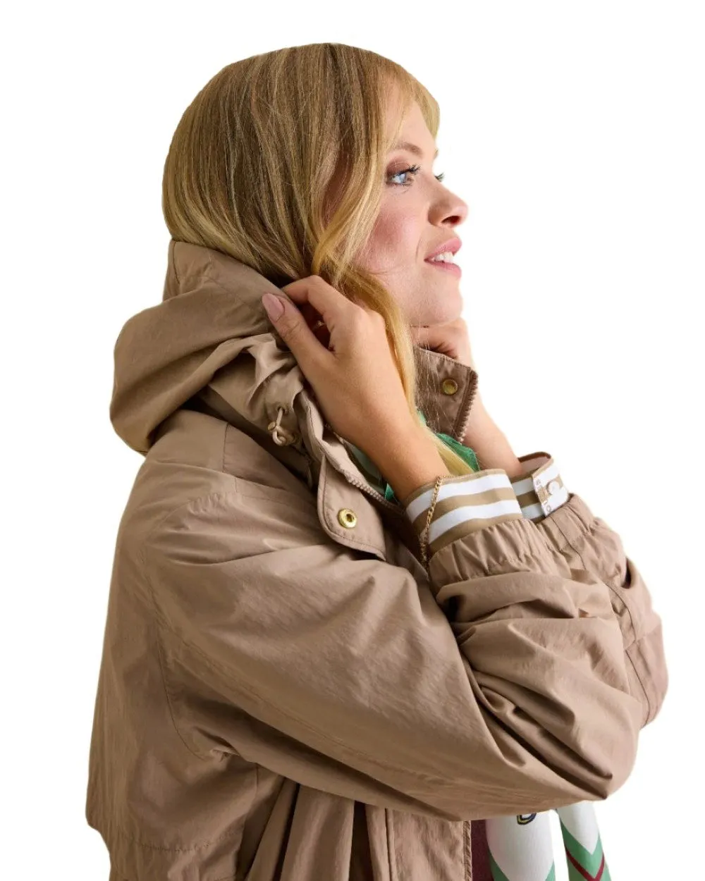 Joules Womens Hensley Waterproof Longline Coat with Packable Hood