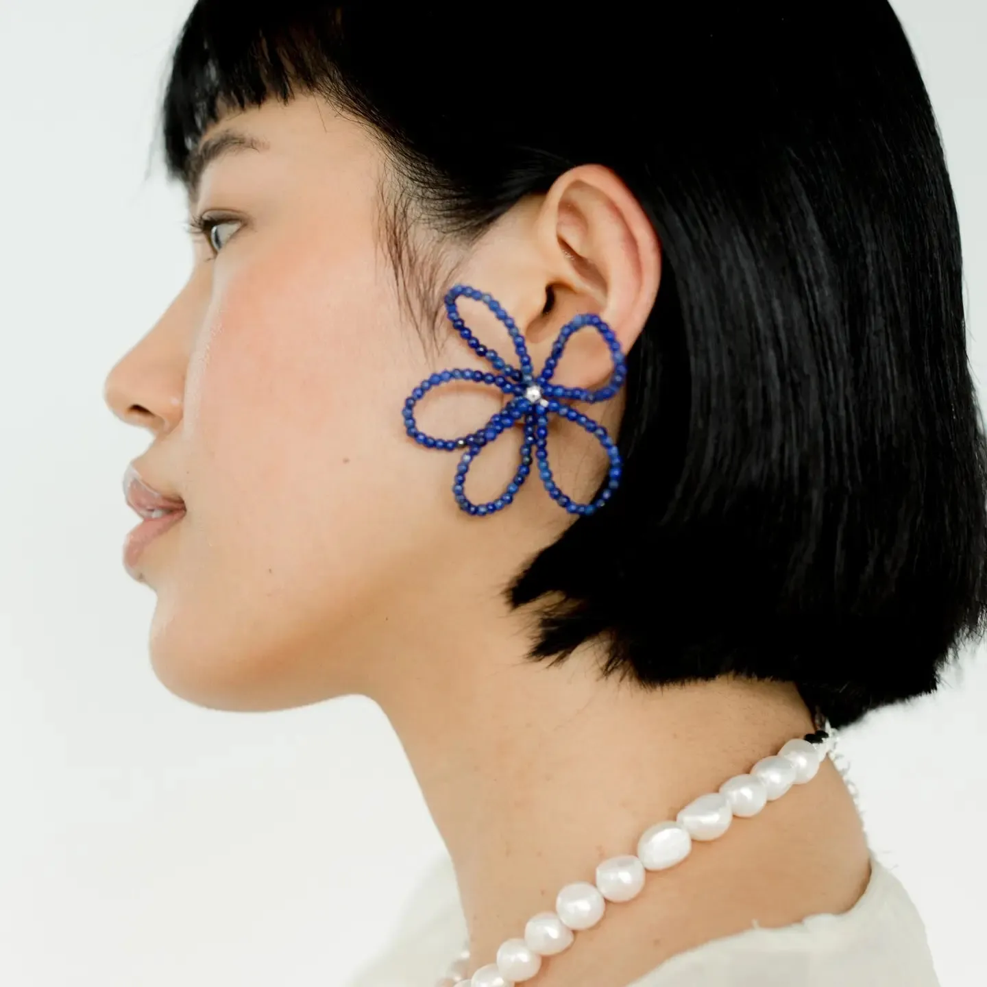 Large Bloom Earrings (Lapis)