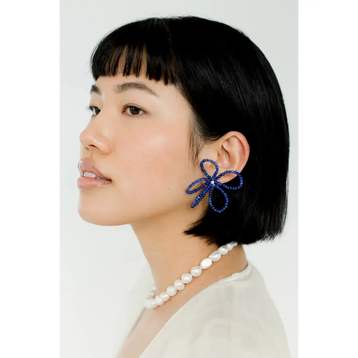 Large Bloom Earrings (Lapis)