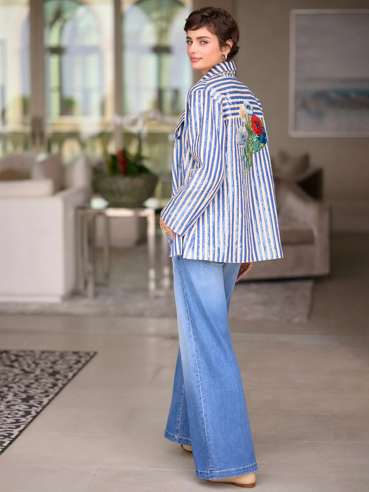 Lily Sequin Stripe Jacket